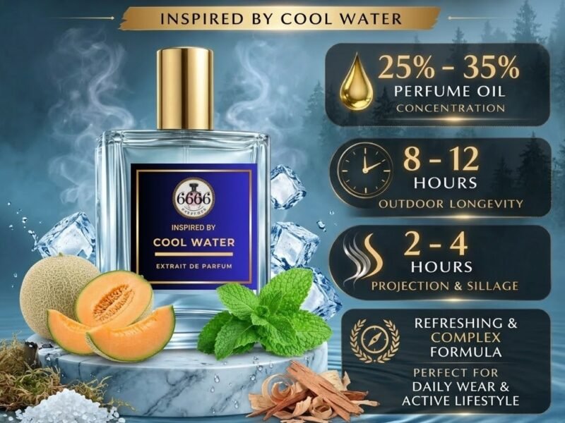 6666perfumes extrait quality Cool Water inspired perfume long lasting aquatic fragrance