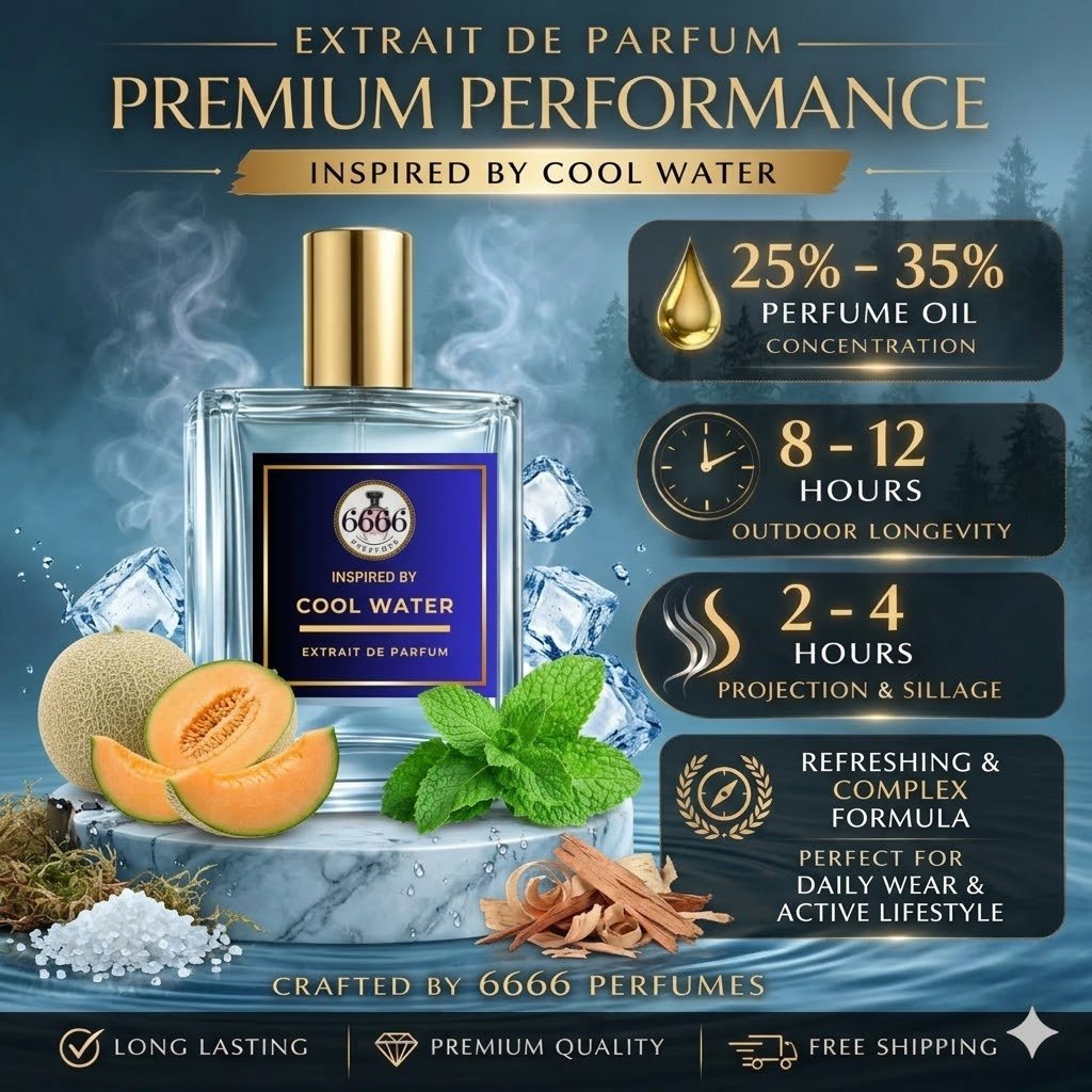 6666perfumes extrait quality Cool Water inspired perfume long lasting aquatic fragrance