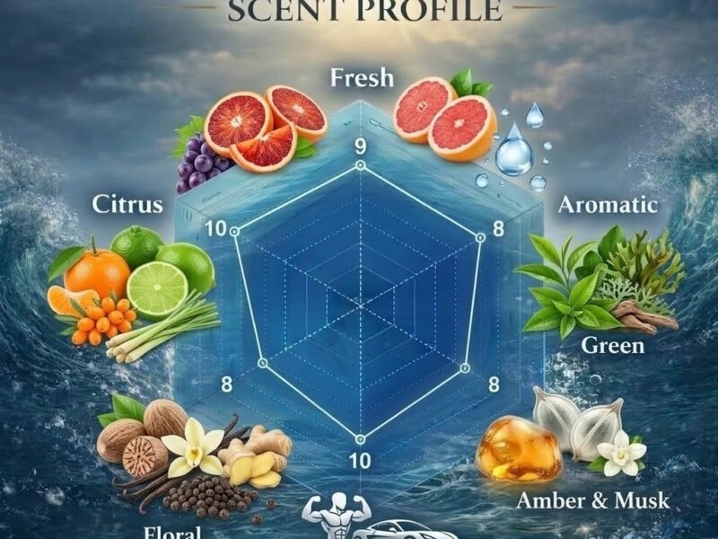 Allure Homme Sport inspired perfume scent radar chart fresh aquatic citrus fragrance
