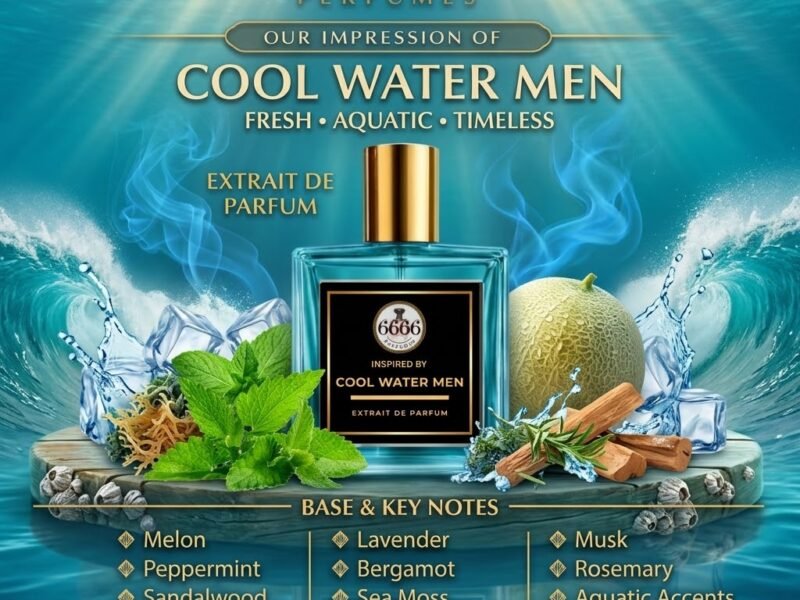 Cool Water inspired fragrance notes mint lavender marine sandalwood