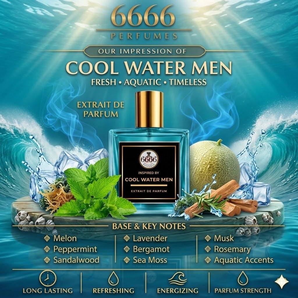 Cool Water inspired fragrance notes mint lavender marine sandalwood