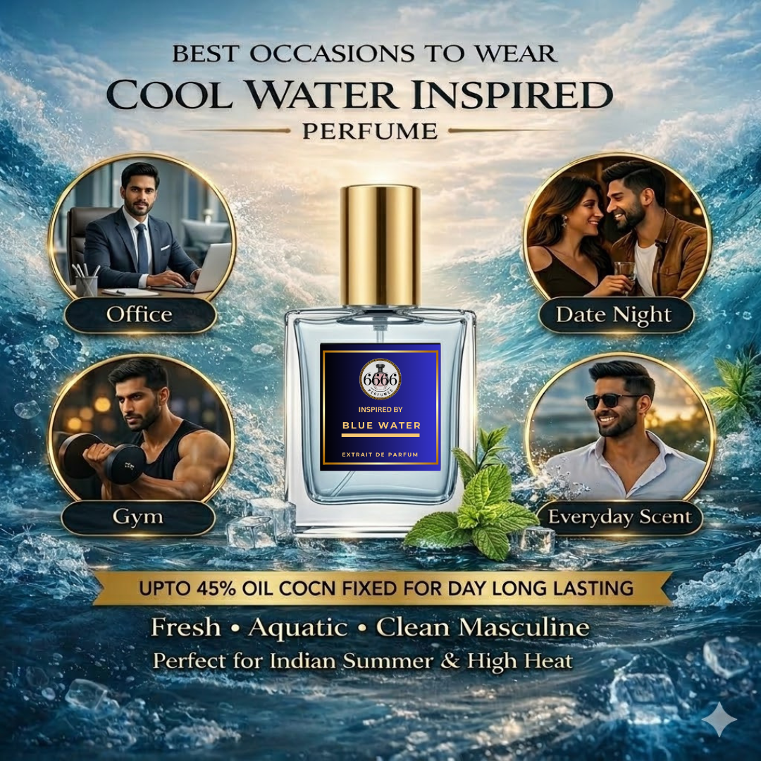 Cool Water Inspired perfume best occasions for men office gym date night everyday scent fresh aquatic fragrance 6666perfumes
