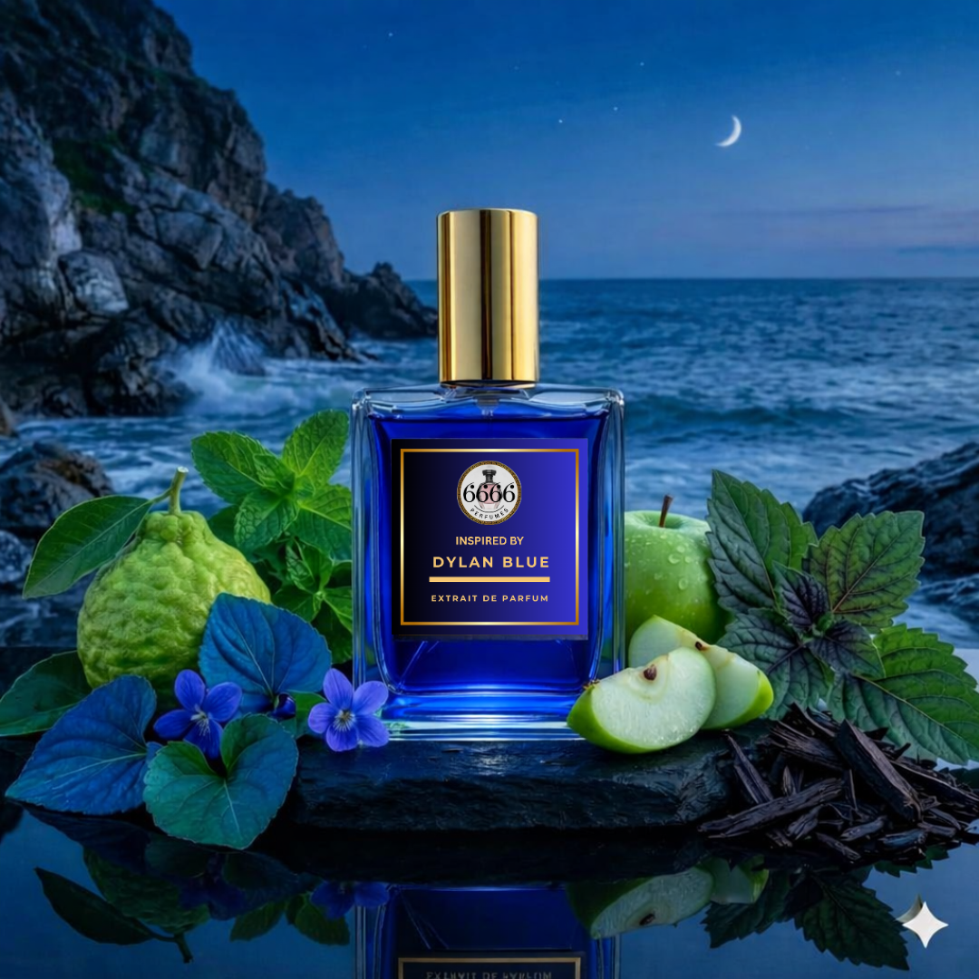 Dylan Blue Inspired Perfume by 6666 Perfumes with blue aquatic fragrance profile and long lasting extrait formula