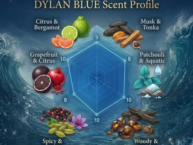 Versace Eros Inspired Perfume Scent Profile Radar Chart showing sweet fresh vanilla fragrance profile