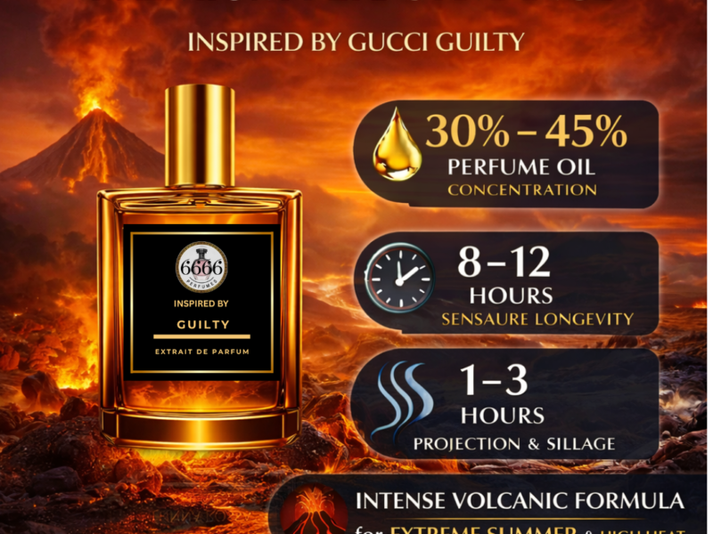 Gucci Guilty inspired perfume extrait performance 30 to 45 percent oil long lasting 8 to 12 hours strong projection high heat India