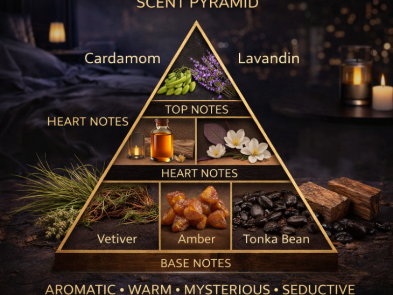 La Nuit De Lhomme inspired perfume notes cardamom lavender cedar vetiver coumarin India