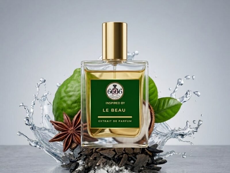 Le Beau inspired perfume bottle with bergamot coconut tonka notes fresh tropical fragrance India