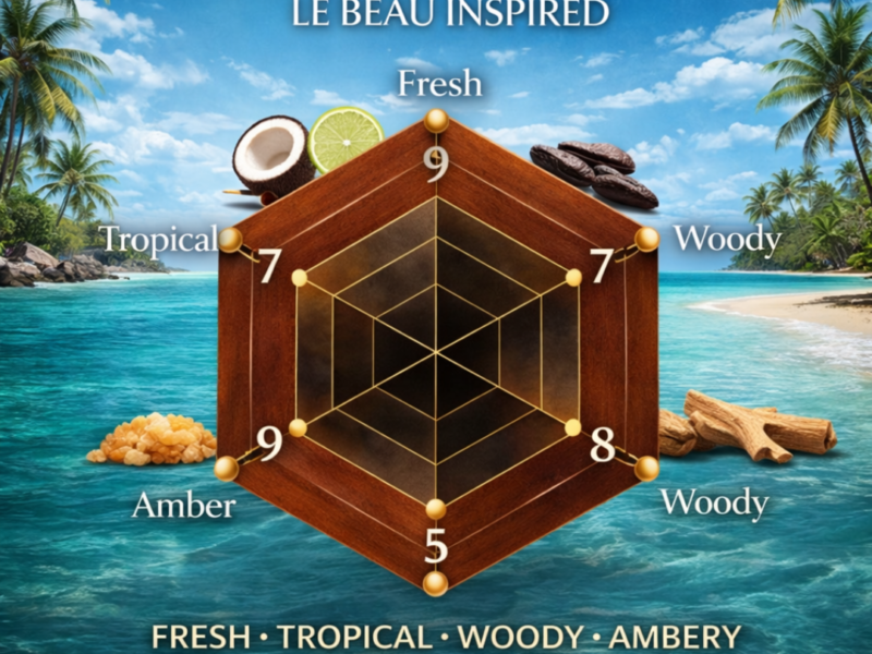 Le Beau inspired perfume scent radar fresh tropical woody amber fragrance India