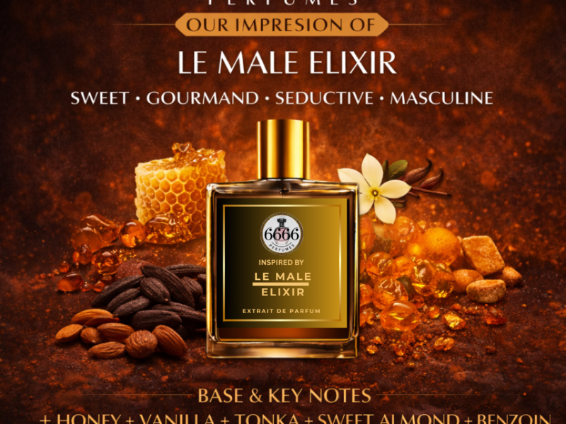 Le Male Elixir inspired perfume notes honey vanilla tobacco lavender warm sweet spicy fragrance men