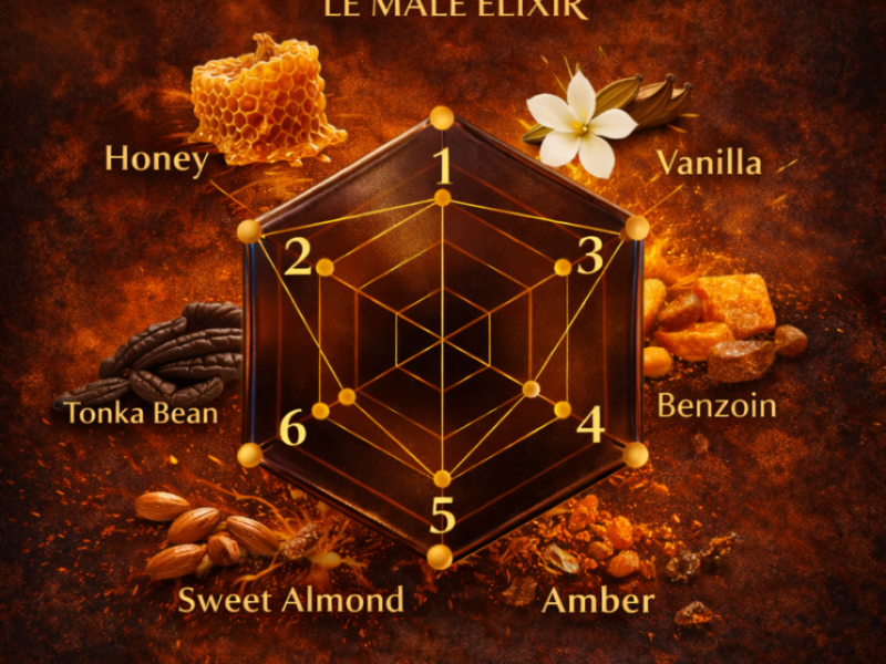 Le Male Elixir scent radar sweet warm spicy vanilla honey tobacco masculine fragrance profile