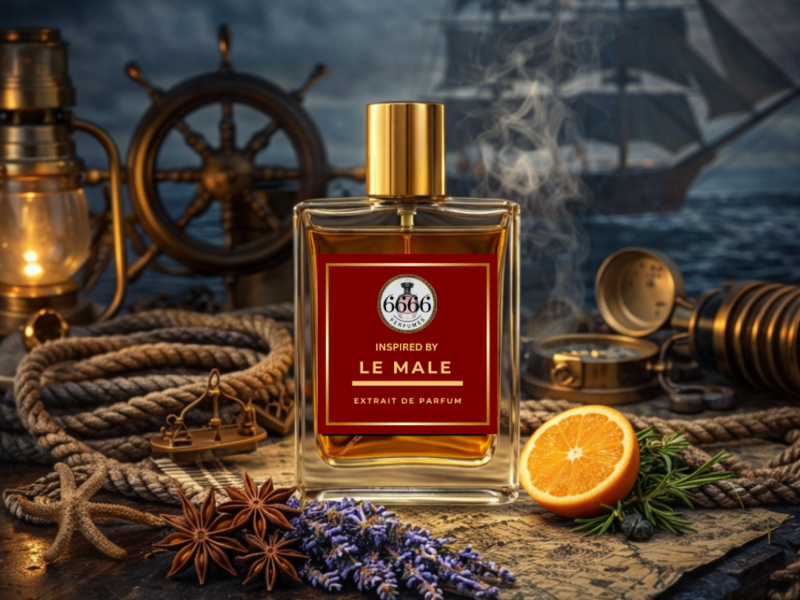 Le Male inspired perfume lifestyle luxury nautical scene amber lavender mint fragrance