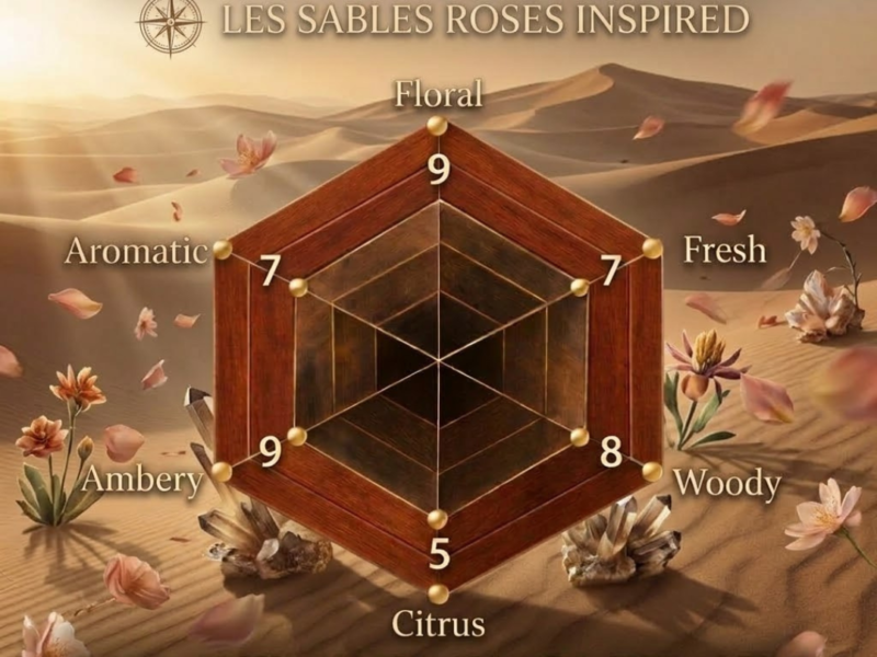 oud rose fragrance radar woody amber floral profile Les Sables Roses inspired