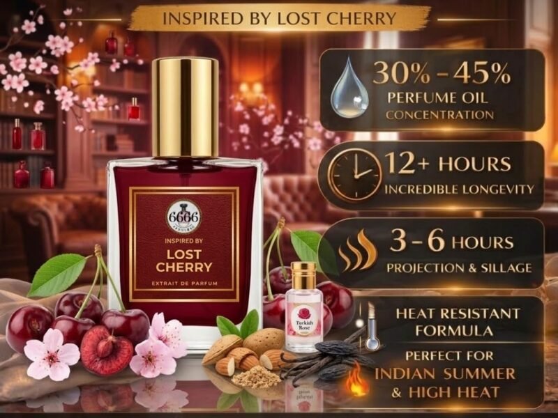 lost cherry inspired perfume long lasting performance India heat resistant