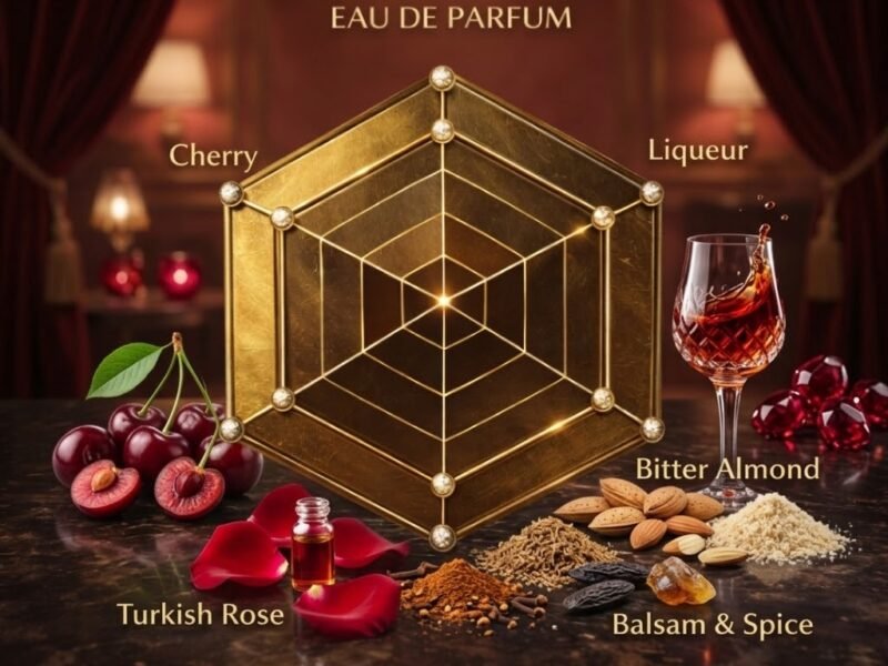 lost cherry inspired perfume scent radar sweetness projection longevity chart