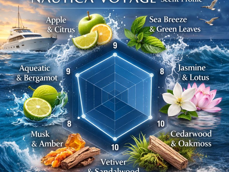 Nautica Voyage inspired perfume scent radar chart fresh aquatic fragrance