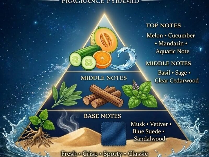 Polo Blue Inspired Fragrance Notes Pyramid – Citrus Marine Woody Composition
