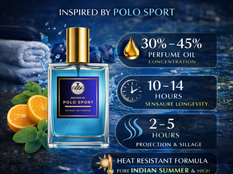 polo sport inspired perfume long lasting 10 to 14 hours high heat Indian summer 35 to 45 degree
