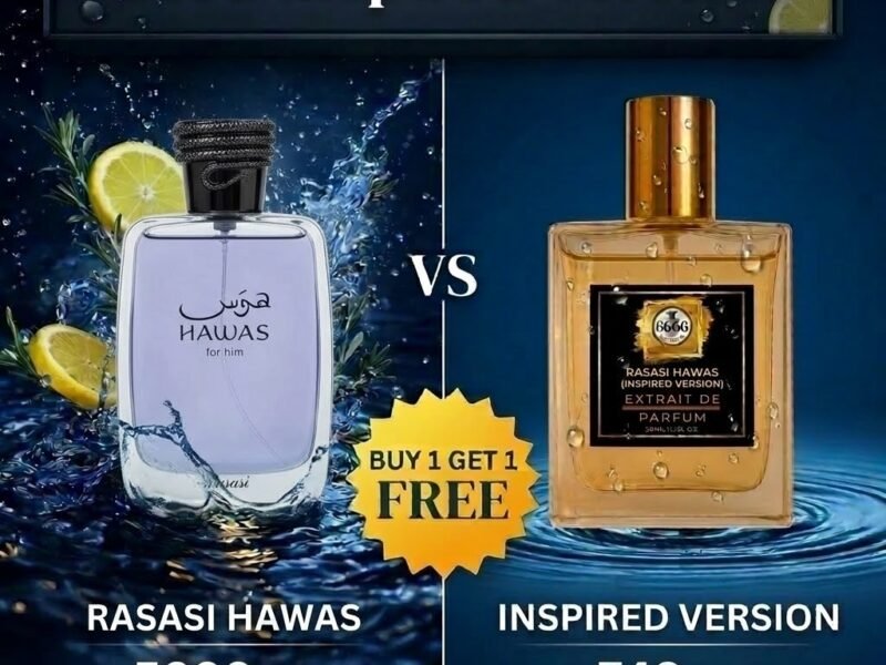 Rasasi Hawas inspired perfume alternative with similar sweet aquatic fragrance profile.