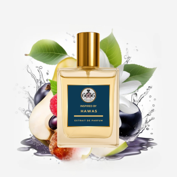 Rasasi Hawas inspired perfume by 6666perfumes featuring apple, cinnamon, aquatic notes and ambergris in high concentration extrait formula.