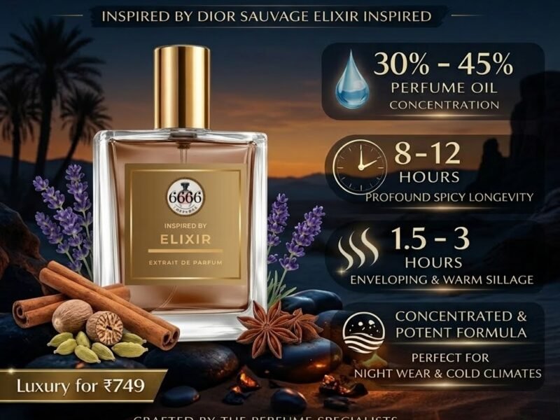 Sauvage Elixir inspired perfume 30 to 45 percent oil concentration long lasting perfume for men India under 1000
