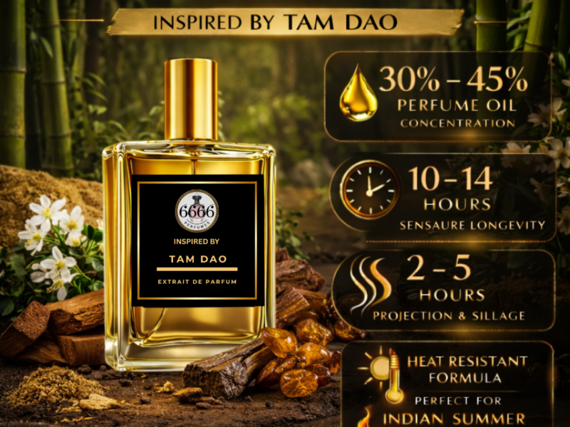 tam dao inspired perfume long lasting 10 to 14 hours Indian summer heat resistant sandalwood fragrance