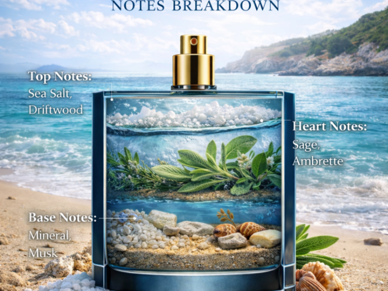 Wood Sage Sea Salt inspired perfume notes sea salt sage ambrette mineral woody fresh aquatic scent