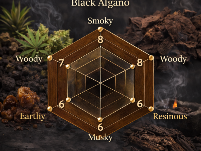 black afghano scent radar smoky woody resinous musky fragrance profile chart