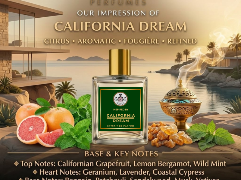 California Dream perfume notes grapefruit lemon mint lavender sandalwood musk fragrance composition
