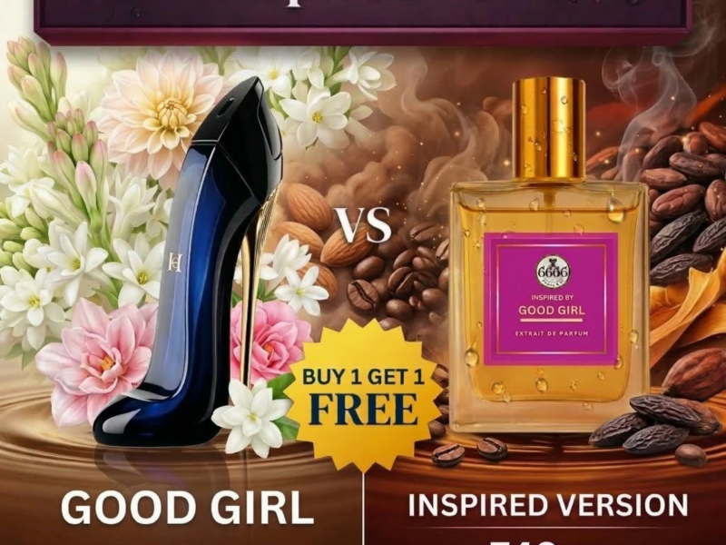 Carolina Herrera Good Girl vs inspired perfume by 6666 Perfumes showing price comparison and extrait concentration