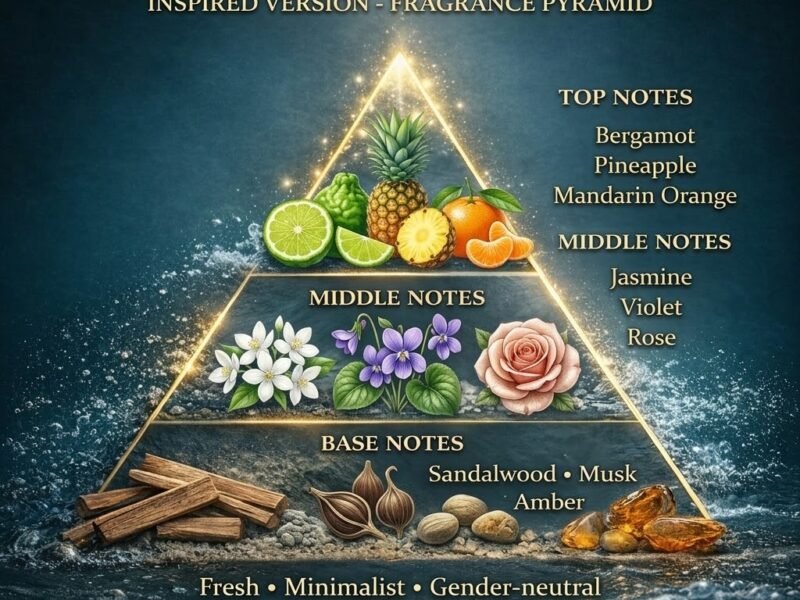 CK One inspired perfume fragrance notes pyramid citrus green tea musk floral