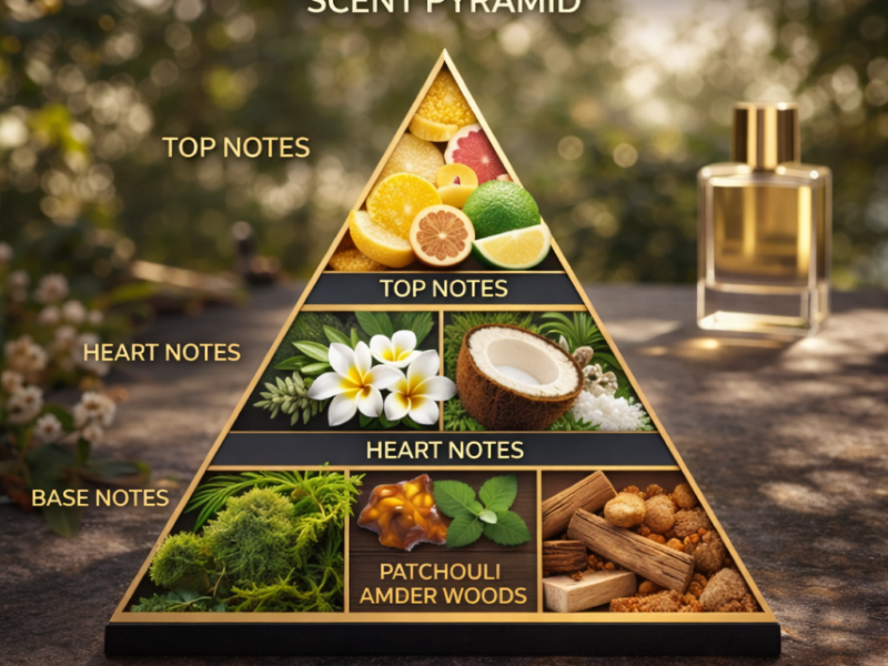 Nishane Hacivat fragrance pyramid showing pineapple bergamot grapefruit jasmine patchouli cedarwood oakmoss musk