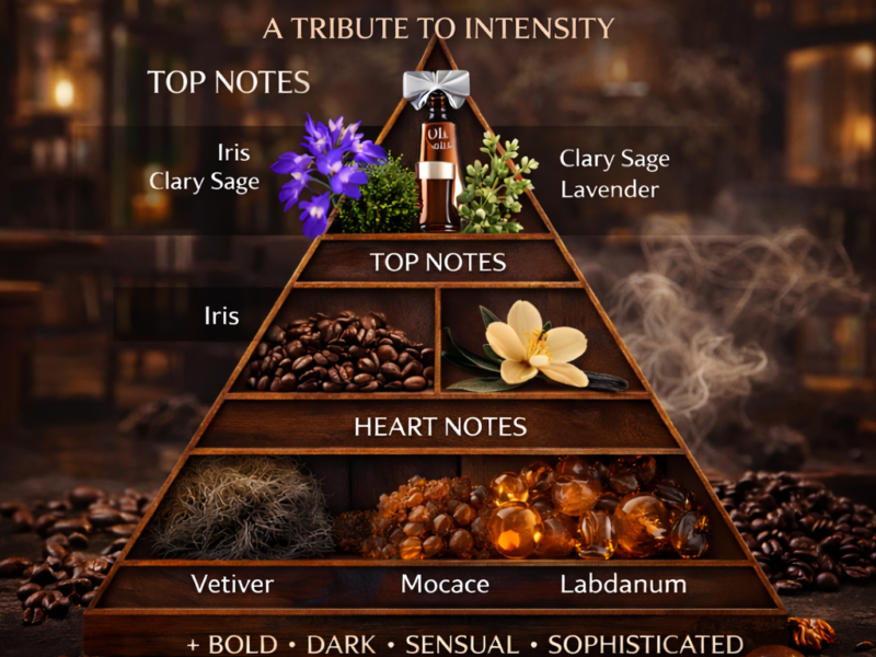 homme intense inspired note pyramid iris lavender coffee vetiver labdanum vanilla breakdown