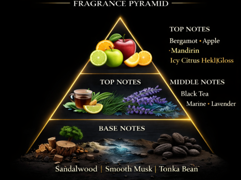 Jaguar Classic Black inspired perfume notes pyramid citrus green apple cardamom sandalwood musk