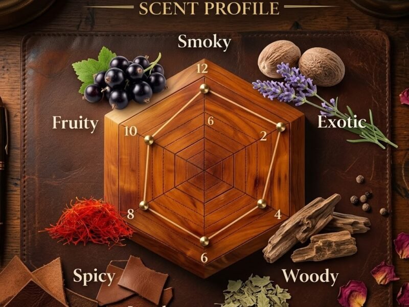 Oud For Greatness scent profile chart spicy woody oud fragrance notes