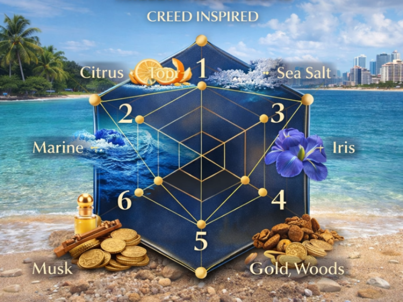 Creed Millesime Imperial inspired perfume scent radar citrus sea salt marine iris musk woods India