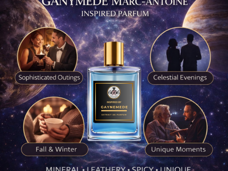 ganymede inspired perfume by 6666 mineral leather metallic niche fragrance futuristic scent india long lasting