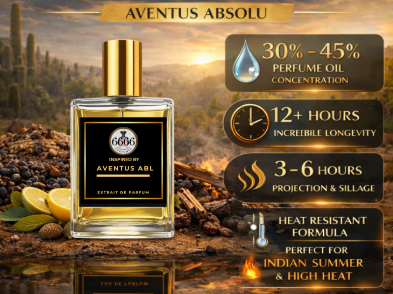 Aventus Absolu long lasting perfume extrait 30 to 45 percent oil strong projection India heat