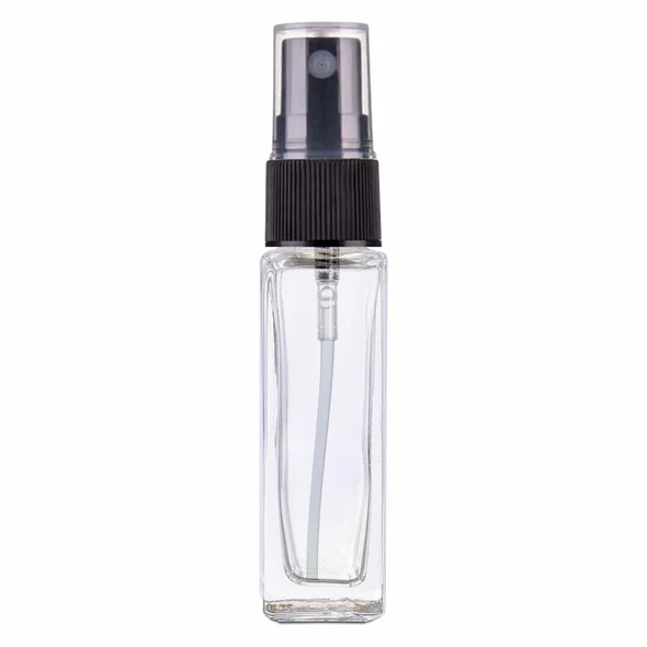 8 ml GLASS Square Bottle + Black Mist Spray Cap