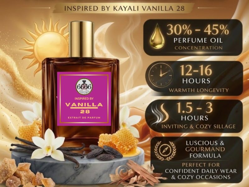 long lasting Kayali Vanilla 28 inspired perfume vanilla amber gourmand fragrance