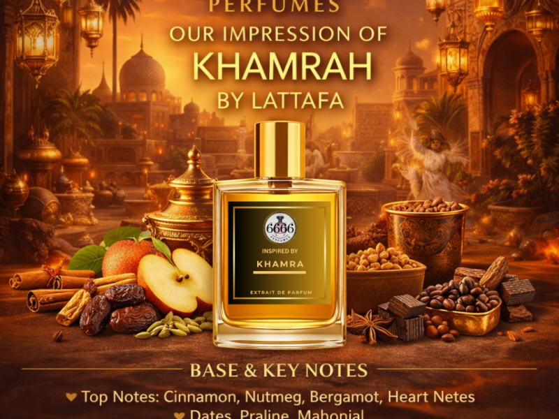 Khamrah inspired perfume key notes vanilla praline cinnamon amber dates sweet gourmand fragrance