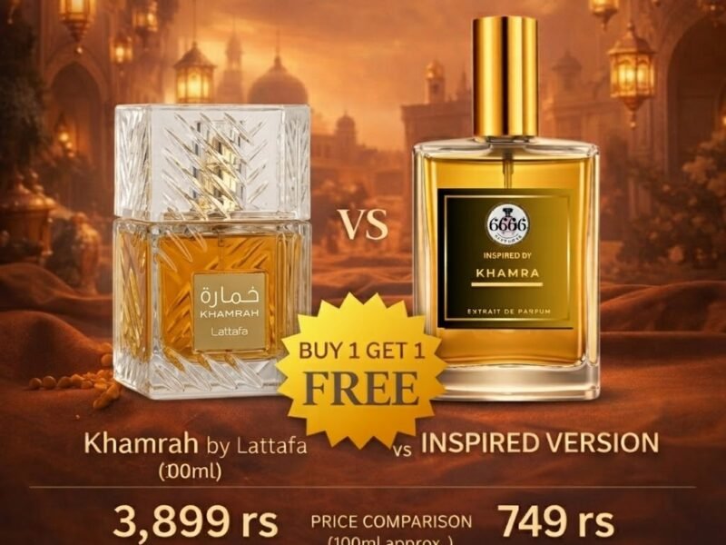 Khamrah inspired perfume vs original comparison affordable luxury gourmand fragrance India