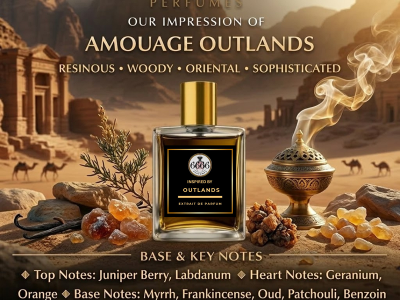 6666 perfumes impression of Amouage Outlands resinous woody oriental luxury fragrance India
