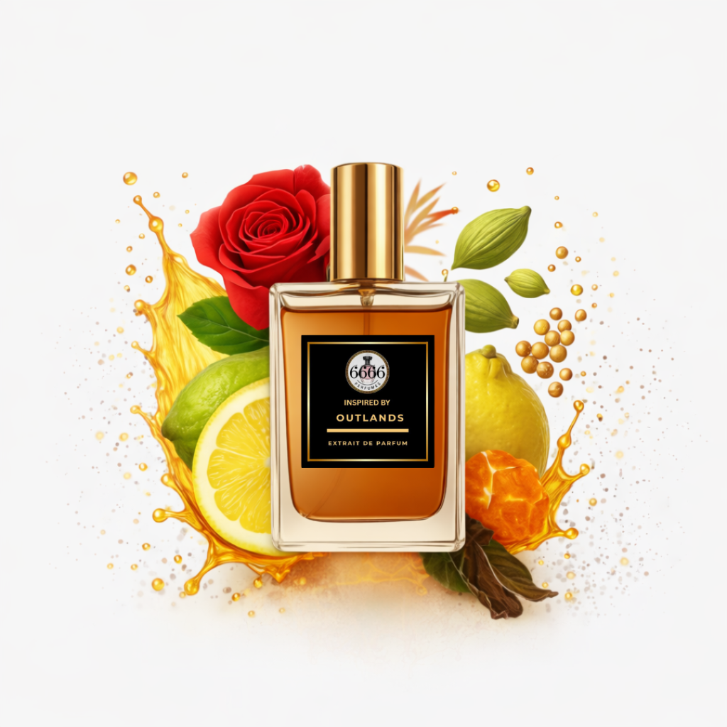 Amouage Outlands inspired perfume India extrait de parfum with citrus lemon rose and spice notes luxury niche fragrance
